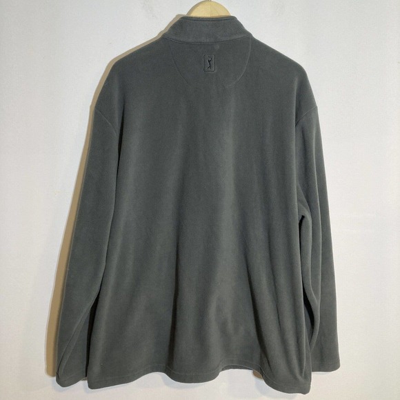 PGA Tour Men's XXL Full Zip Fleece Jacket Color Iron Gate Grey Mock Neck Pockets - Picture 4 of 6